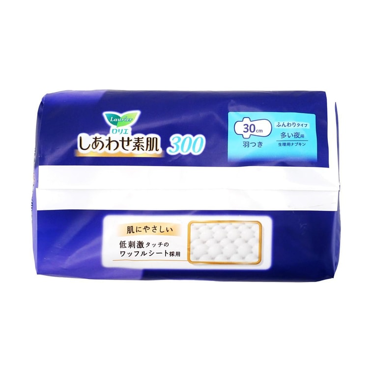 日本KAO花王 LAURIER乐而雅 F超柔软系列 超长量多棉柔卫生巾 温和无刺激 夜用300mm 10片入 5