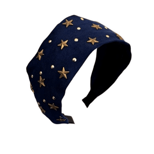 【中国直邮】 亲太太 气质星星点钻宽边发箍女高颅顶压发洗脸头箍2025新款百搭发卡头饰 一个装 蓝色