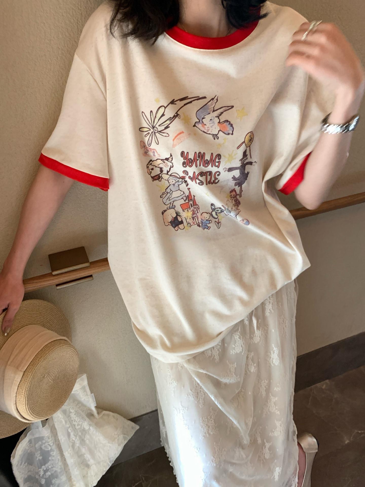 【加拿大直郵】 加拿大 SCENARIO 夢境樂園印花撞擊色T卹 均碼 米色