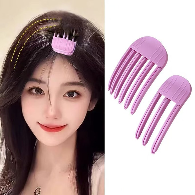 Wind-shaped comb, a must-have for high scalp, naturally fluffy hair roots. Lazy person's seamless hair clip, ins pink two-piece set