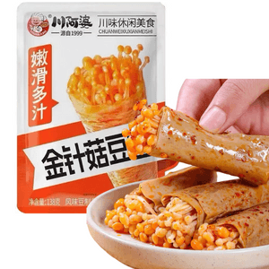 【中國直郵】 川阿婆 金針菇豆卷海帶夾心豆皮卷宿舍追劇解饞網紅小零食休閒食品 138g*1袋(共7包)