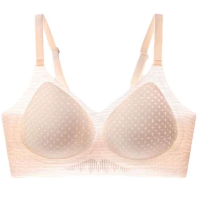 Seamless Invisible Bra 1PC Peach Nude Size L—Jelly Soft Support
