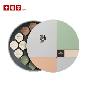 Morandi 16-Can Gift Set Of Da Hong Pao, Strong-Aromatic Tieguanyin, And Jin Jun Mei Black Tea—16-Can Set