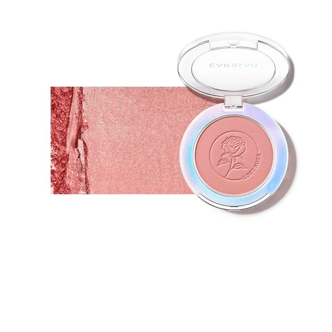 【中国直邮】 卡姿兰 腮红高光修容三合一体盘珠光细闪女膨胀色04失落玫瑰5.5g*1盒