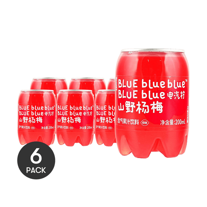Mini Fruit Juice Sparkling Water, Wild Bayberry Flavor, 6.76 fl oz *6【6 Pack】【Low Sugar】