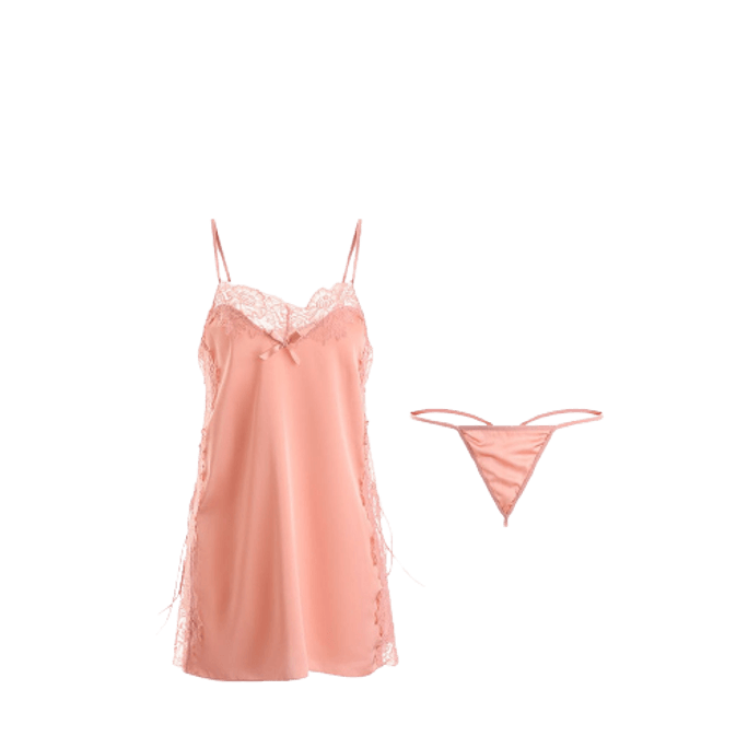 Nightdress and T-pants Pink One Size