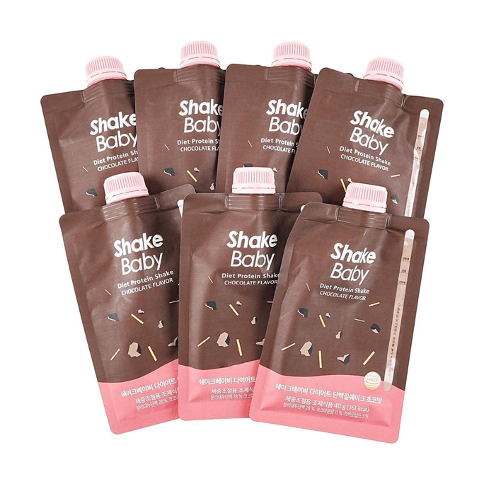 韩国SHAKEBABY 蛋白质奶昔 减肥减脂增肌 巧克力口味 单包161卡 7包入 280g