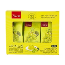 韓國CHEF M JELLYVELY 水果果凍 陽光玫瑰葡萄口味 60g*6包【韓國最暢銷果凍】【冰鎮食用口感更佳】【CU便利店同款】