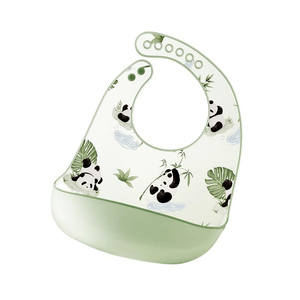 【中国直送】Kechao 赤ちゃんのお食い初めよだれかけ 防水シリコンフードよだれかけ スーパーソフトベビーポータブル 超軽量 3D抗菌スタイル 99%抗菌率 Xia Xi Panda*1