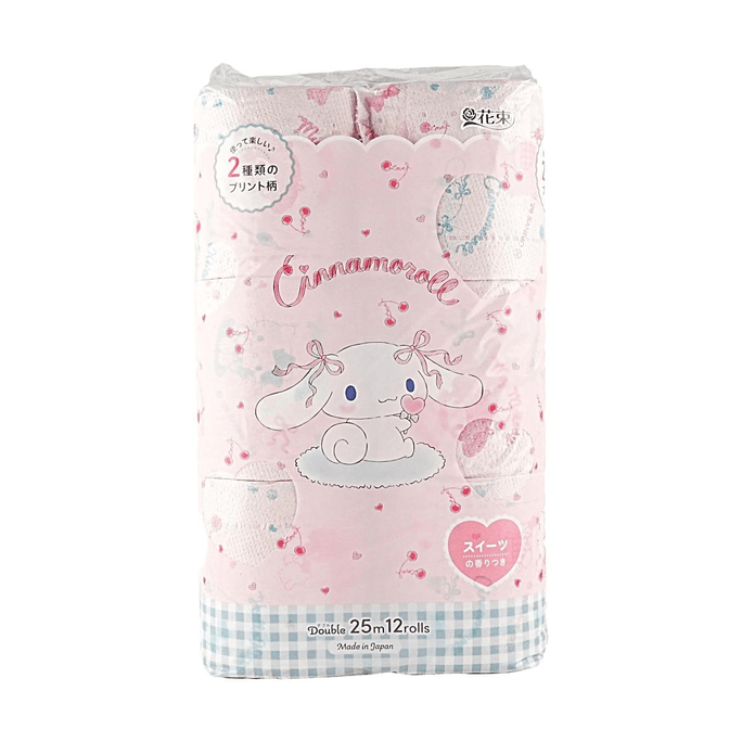 サンリオ ピンク スプリングフローラル柄 二層トイレットペーパー×12ロール