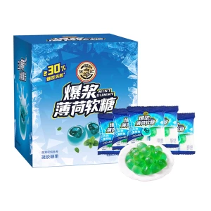 Bonbons à la menthe Xu Fu Ji - Rafraîchit l'haleine, idéal pour l'été, dégraisse, collation décontractée 180g * 1 boîte