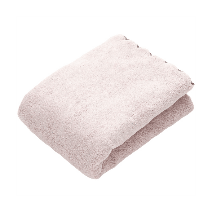 日本NITORI DECOHOME 波浪邊刺繡浴巾 洗澡毛巾 柔軟吸水速乾 60×120cm