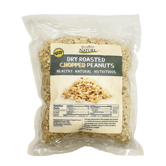 내추럴 초이스 진공 밀봉 건조 로스팅 다진 땅콩 1파운드