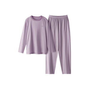 BANANAIN蕉内 女士棉睡衣 圆领家居服套装 长袖纯棉睡衣睡裤 301S 粉紫 M码