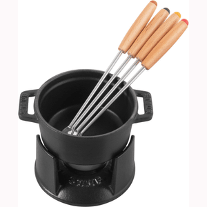 STAUB Cast Iron 0.25-qt Mini Chocolate Fondue Set 0.25-qt / Matte Black