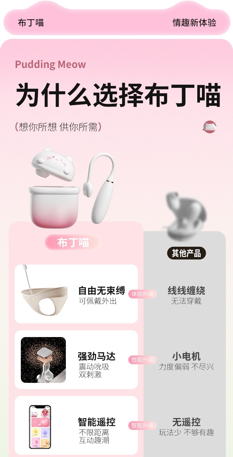 MIZZ ZEE【國內銷售好評NO.1】布丁喵跳蛋情趣用品性成人玩具app遠程遙控女生自慰器小惡魔吮吸 1件粉色漸變
