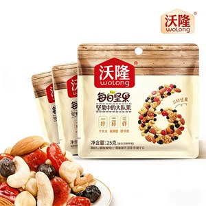 [중국 직배송] 워롱 데일리 너츠 25g x 10봉지, 낱개 포장 혼합 견과류, 임산부용 소포장, 호두, 캐슈넛, 건강식
