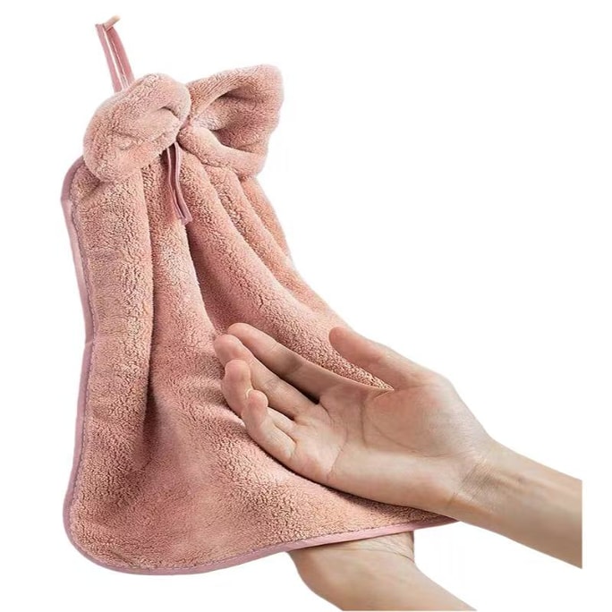 엄선된 고품질 제품: 산호 핑크색 행잉 핸드 타월, 고품질 흡수성 및 보푸라기 없는 속건성 주방 핸드 타월, 1팩