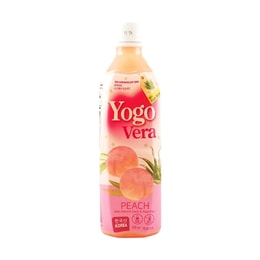 韩国YOGO VERA 天然芦荟蜜桃汁 果肉添加 500ml