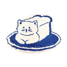 Decor Rug Bath Mat Shower Mat Non-Slip Absorbent Bathroom Rugs Carpet Bread Cat, 23.6x15.7"