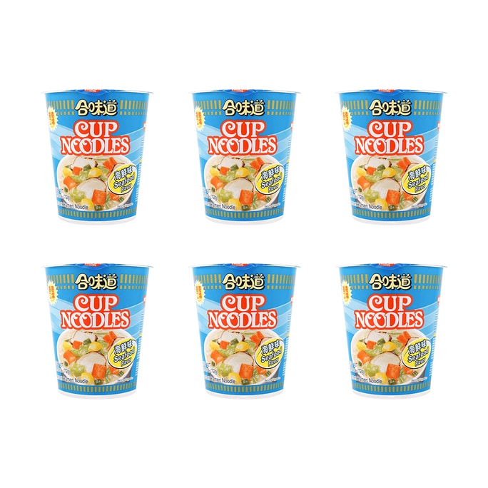 Seafood Flavor Cup Noodles - Instant Ramen, 2.53oz*6【Value Pack】