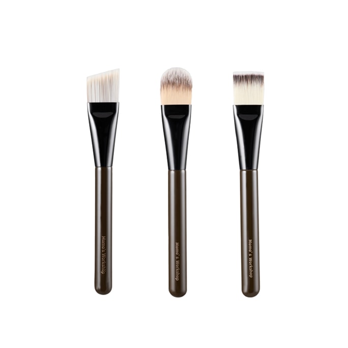 Flat Top Kabuki Foundation Brush By KESHIMA Premium Makeup Brush for Liquid Cream and Powder - Buffing BlendingFace 3pcs