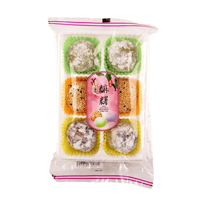 台灣LOVES FLOWER花之戀語 夾心麻薯 芋頭綠茶芝麻綜合口味 210g