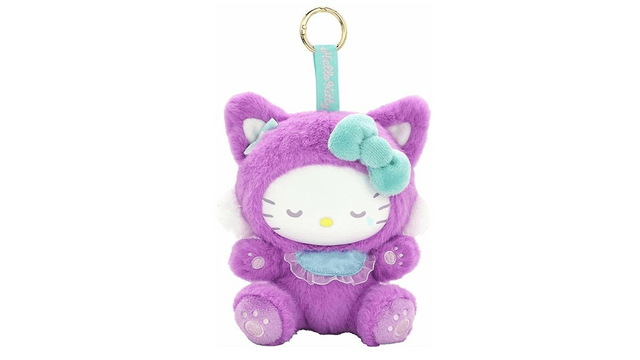 Hello Kitty Resin Face Plush Keychain (Purple) - 1 piece - Yami.com