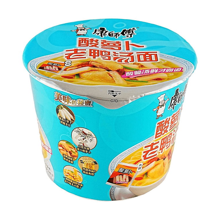 Pickled Radish and Duck Soup Noodle Bowl, 4.34 oz【Tangy and Savory Broth】 4