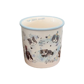 High-value Creative Gift - Household Ceramic Milk Cup for Breakfast Cream Musical Border Collie 【Boxed】1Piece