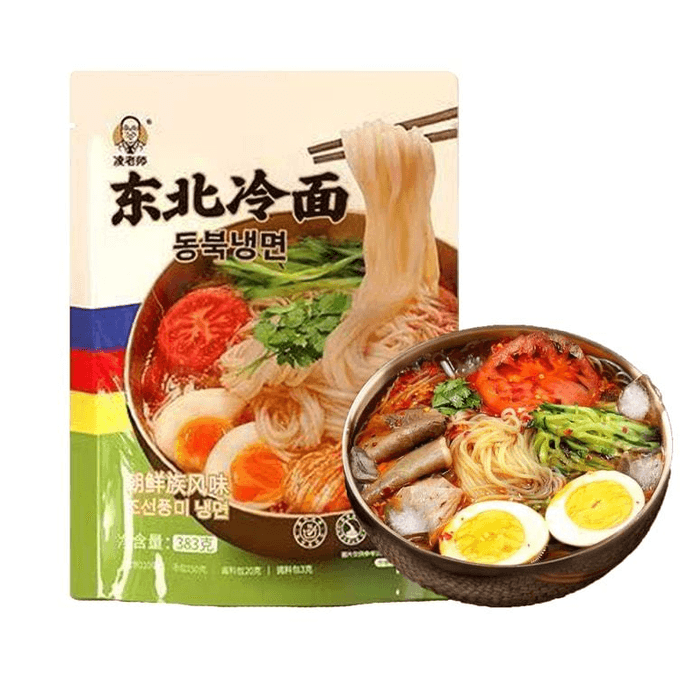 【Taiwan(China)直邮】 凌老师 东北大冷面 懒人方便速食夜宵 朝鲜族风味劲道爽口速食 含酱料 383g 【面质劲道QQ弹】【酸甜可口】