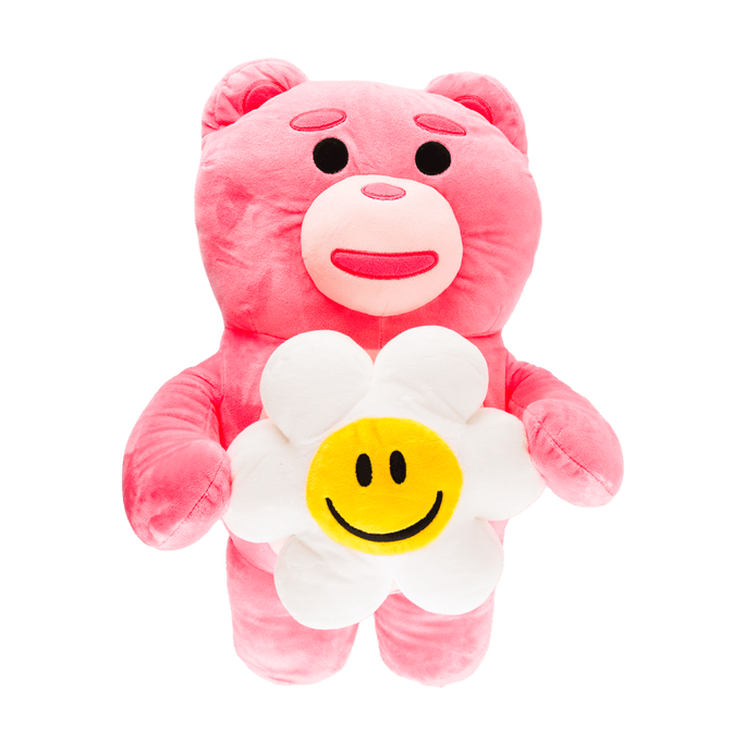 韩国WIGGLE WIGGLE 粉红熊靠墊抱枕毛毯三合一午睡毯盖毯 INS风设计感 130 x 80cm