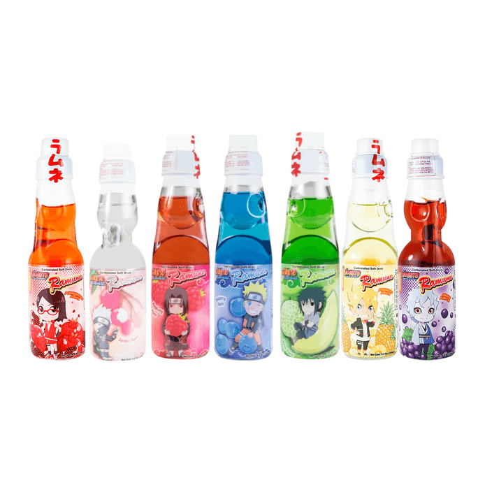 【Editor's Pick】Naruto Ramune Soda - Assorted Fruit Flavors, 7 Bottles* 6.76fl oz