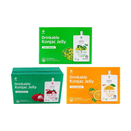 Konjac Jelly Sugar-Free Low-Fat Satiety Snack Grape + Lychee + Jeju Mandarin 【 5.07 fl oz.*30pcs/3 Boxs】