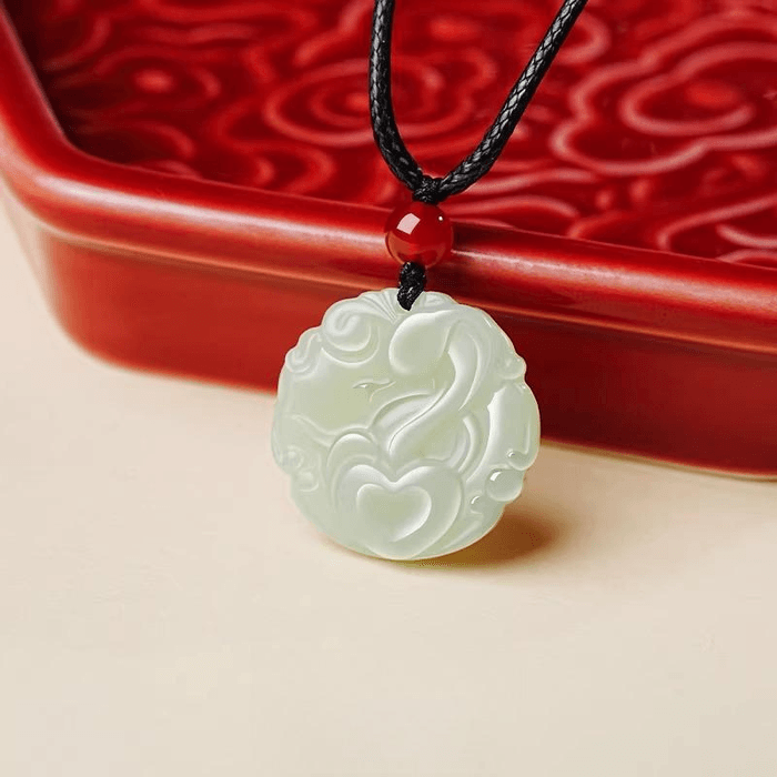 中国直送】故宮博物院文化創意工芸品 - 和田翡翠ペンダント、十二支