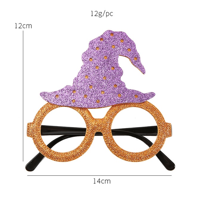 Halloween Spectacle Frames Spoof Prop Children's Party Pumpkin Day-Purple Pointed Hat 1Pc