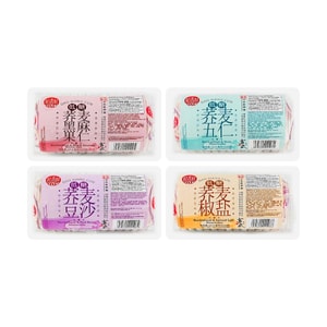 Low-Sugar Buckwheat Cake,Red Bean+Five-Nuts+Black Sesame+Spiced Salt Flavor ,10.93 oz*4【4 Flavor Combo Packs】