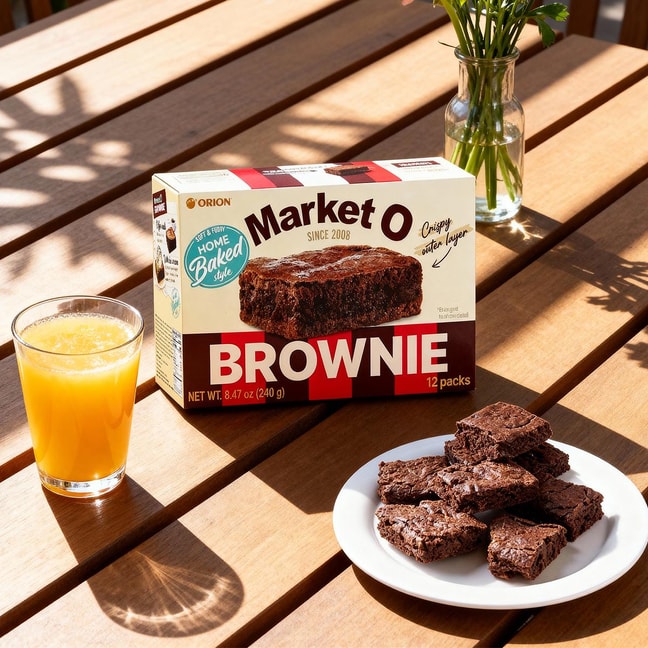 韩国ORION好丽友 Market O 脆皮布朗尼 原味 12枚入 240g【早餐下午茶蛋糕点心】