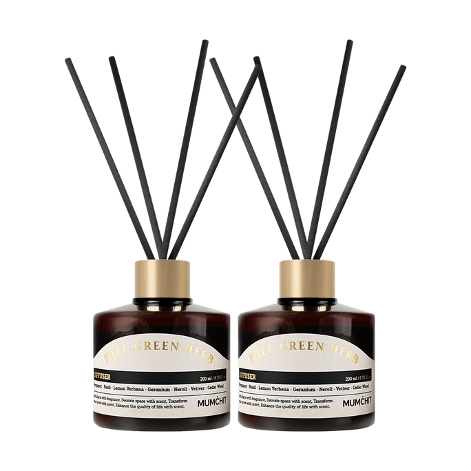 韓國MUMCHIT BIOTOX 無火香薰香氛 精油擴香瓶 藤條香薰 #淡綠草本