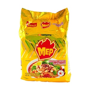 Mep Ramen - New Korean Style Instant Noodles, Red Pepper, Chicken & Cilantro Flavor , 4.23 oz* 4 Pack 【New Trendy】