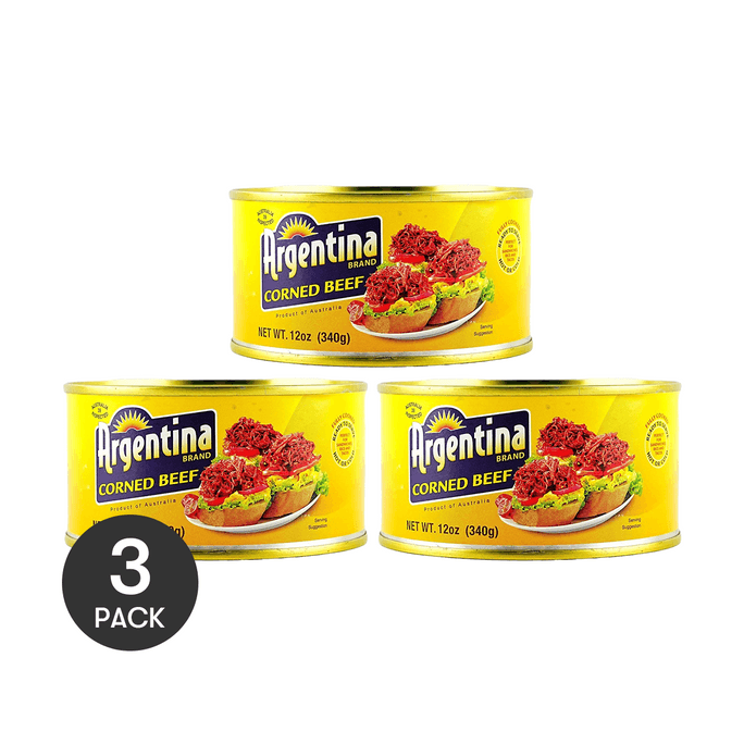 ARGENTINA 阿根廷牛肉罐头 黄罐 340g *3【3份超值装】【方便速食食品】
