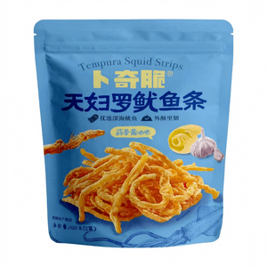 Lanières de calmar tempura saveur ail et beurre 3,53 oz【Croustillant et moelleux】【Calmar des profondeurs】