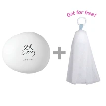 日本 CHOJYU长寿乃里 长寿乃里 长寿乃里 长寿乃里 长寿乃里  洗颜起泡网(1 个装)  鹿角屋 天然+天然火山灰洁面皂 – 100g 组合