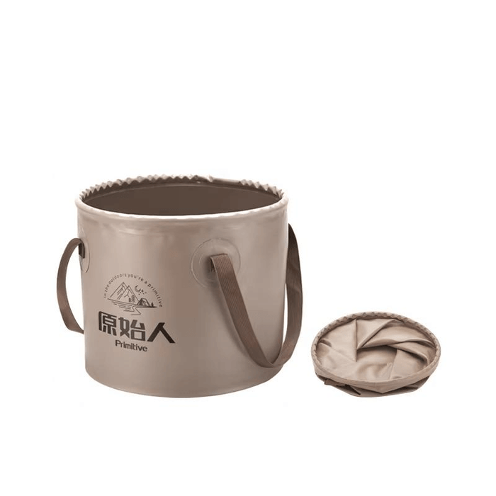 Outdoor Folding Bucket, Portable Water Basin, Travel Khaki 10l, 25*21Cm*1 Piece