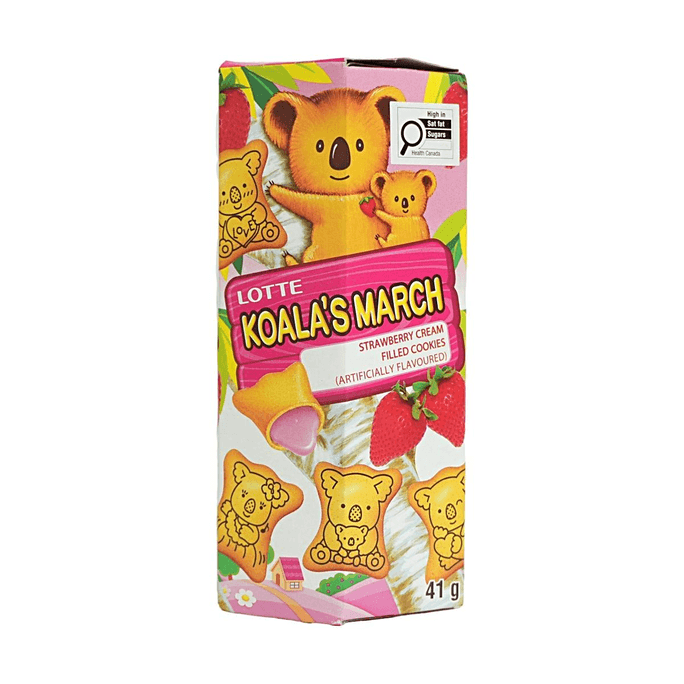 Koala's March Strawberry Cream Filled Cookies 1.45oz 【Crispy Biscuit Shell】【Rich Strawberry Filling】
