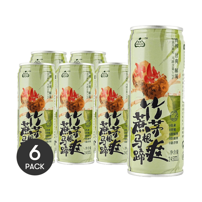Sugarcane Imperata Water Chestnut Drink, Herbal Tea,8.28 fl oz *6【6 Packs】【Cantonese Health-Preserving Herbal Tea】