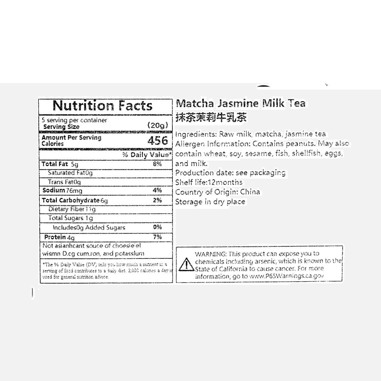 Matcha Jasmine Xinjiang Milk Tea ,5 Packs 3.53 oz【Clean Label】【High Calcium & High Protein】 5