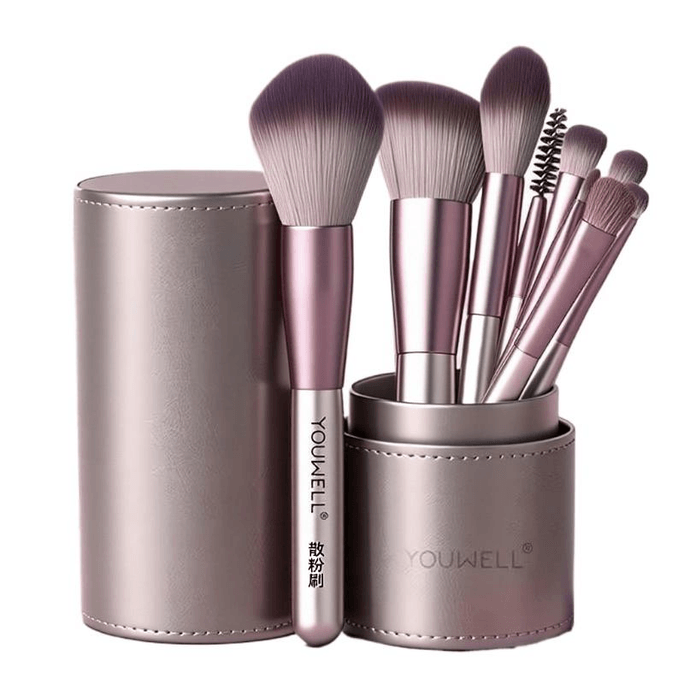 Yunwei Makeup Brush Set: 12 Small Grape Makeup Brushes + Brush Bucket 1 Piece