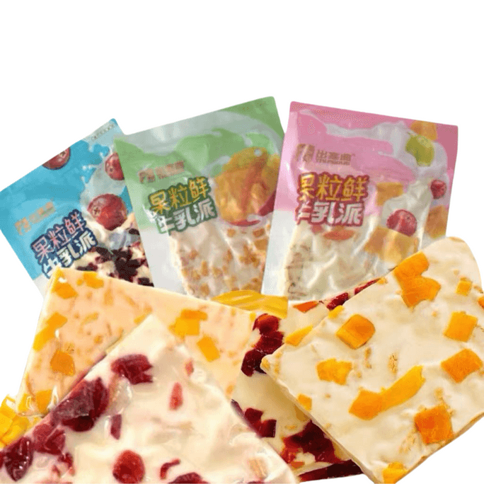 추사이쿠 3가지 맛 과일 파이 신선한 우유 파이 크랜베리 ​​모듬 과일 망고 더블 밀크 프로틴 트랜스 지방산 0g 130g