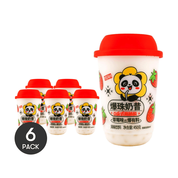 Popping Pearl Milkshake Strawberry Flavor 15.9 oz *6【6 Packs】【0 Trans Fat】